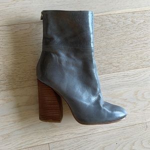 Zara grey blue heeled boots